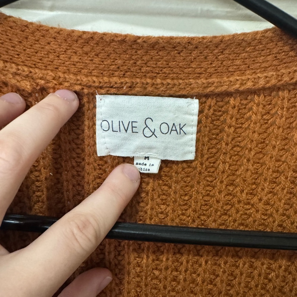 Olive & Oak Rust Knit Cardigan Sweater - Picture 2 of 4